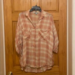 She and Sky button up flannel top